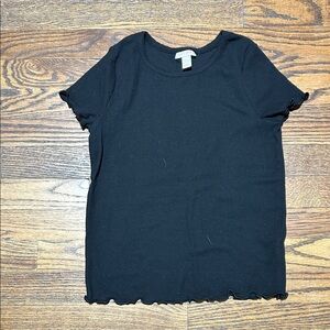 Cat & Jack Black Ruffle Trim Tee